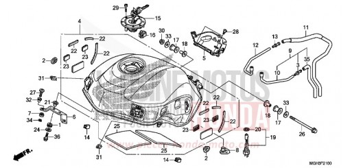 RESERVOIR A CARBURANT VFR1200XC de 2012